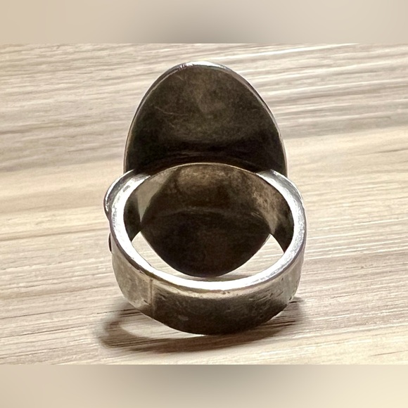 Vintage Native American Navajo Sterling Silver & Blue Lapis Ring, Size 5.75 - Picture 4 of 9